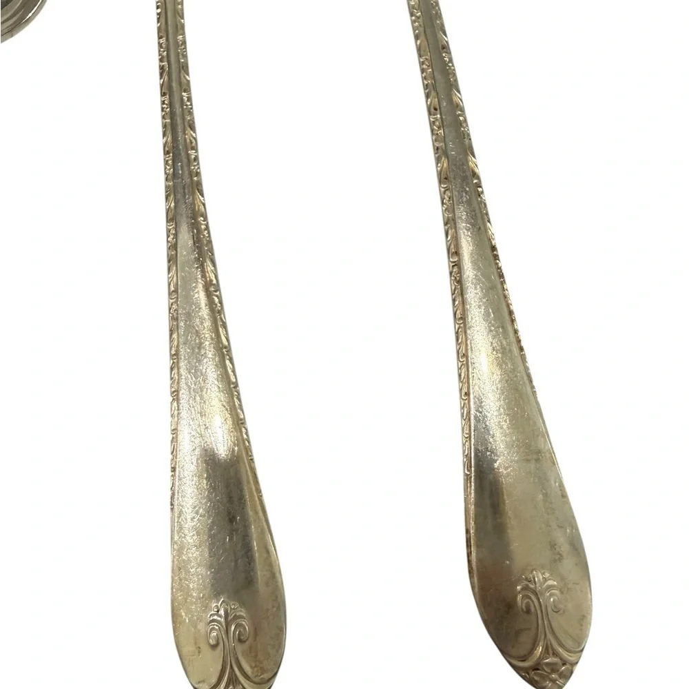 W M Rogers & Son Silver Plate Flatware 7 Tablespoons 2 Serving spoons Lot 10